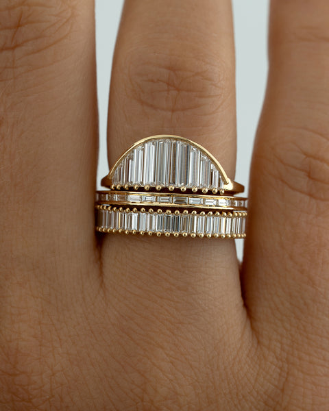 Eternity Wedding Ring with Baguette Diamonds Art Deco Style