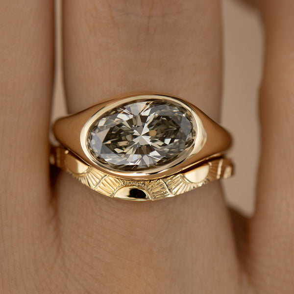 Curved Engraved Sun Stacking Ring – ARTEMER