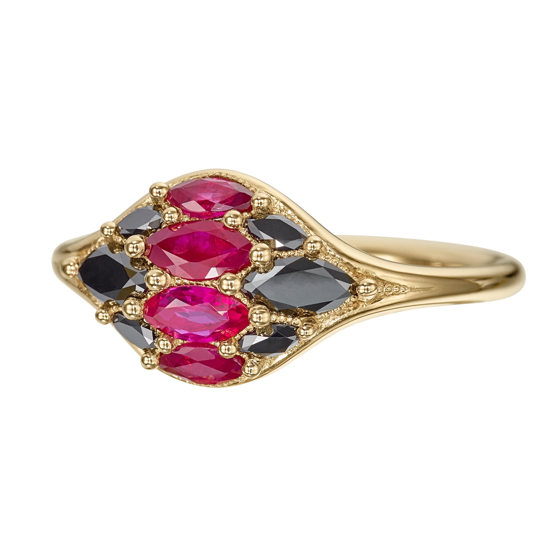 Dome-Marquise-Ruby-Black-Diamond-Ring-closeup