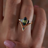 Nesting Kite Diamond Wedding Ring with a Pave Diamond Band