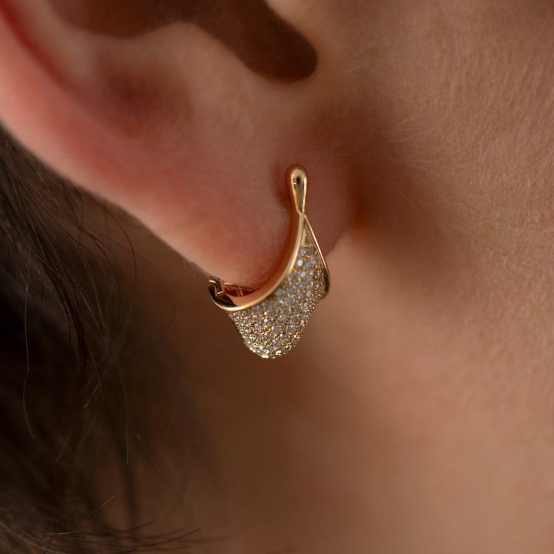 Gold-and-Diamond-Pave-Modern-Huggie-Earrings-Side-Close-Up