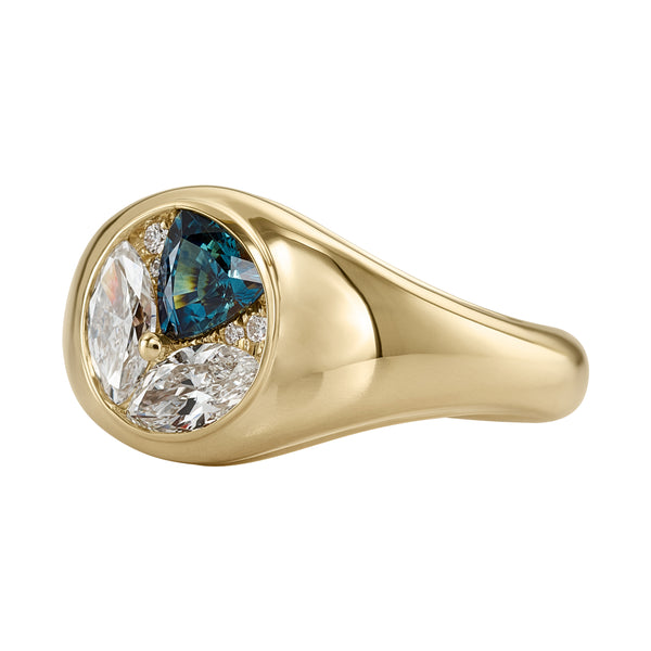 Halcyon Signet Ring with Sapphires & Diamonds – ARTEMER