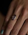 Seraphina-OOAK-Lilac-ON-FINGER-Winged-Engagement-Ring-SIDE-SHOT