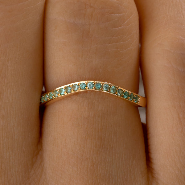 Slim Paraiba Tourmaline Curved Stacking Ring – ARTEMER