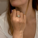 Sun & Star Engagement Ring with Crescent Fancy Color Diamond - OOAK5