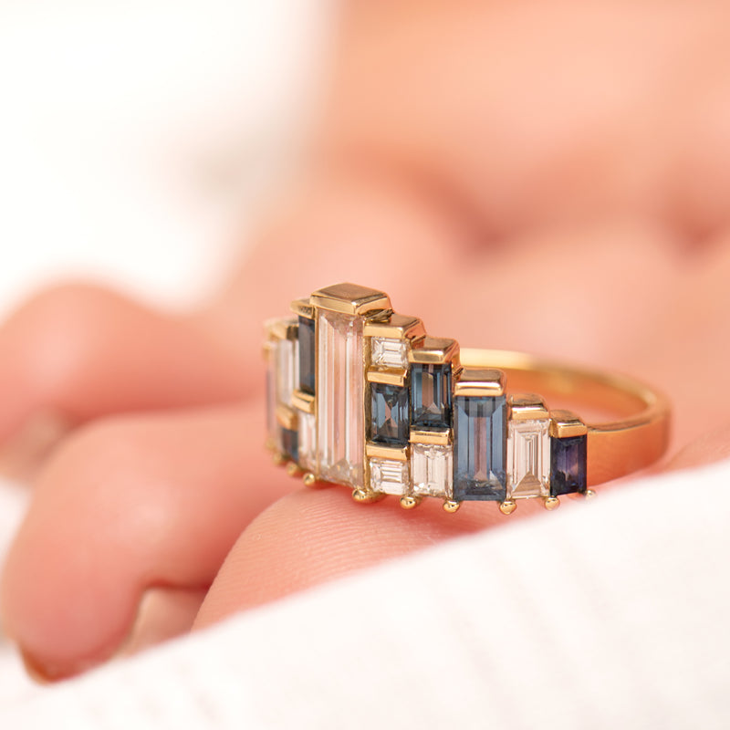 Baguette-Cut-Sapphire-and-Diamond-Tiara-Ring-side-shot