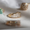 Baguette Cut Diamond Tiara Ring with Top Light Brown Diamonds side view