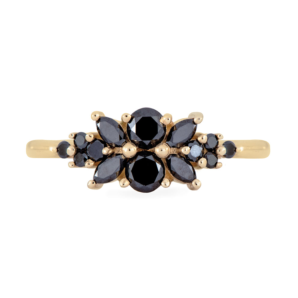 Black Diamond Flora Engagement Ring