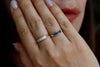 Blue Sapphire Baguette Engagement Ring In A Set On Hand