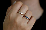 Blue Sapphire Baguette Engagement Ring In A Set