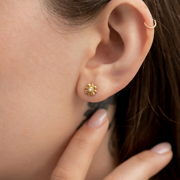Flower Earring Back Large in Yellow, Rose or White Gold