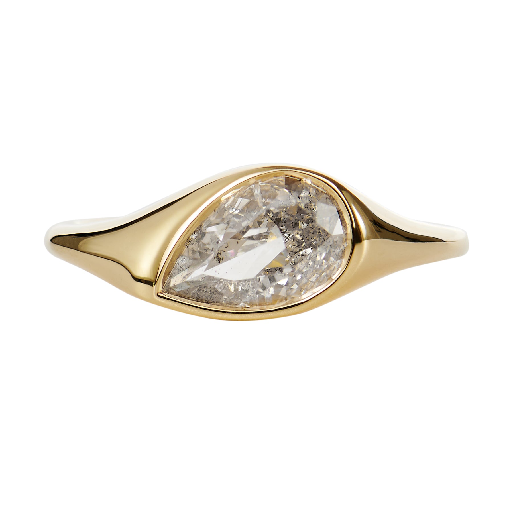 Elation-OOAK-Salt-_-Pepper-Pear-Cut-Diamond-Signet-Ring-closeup