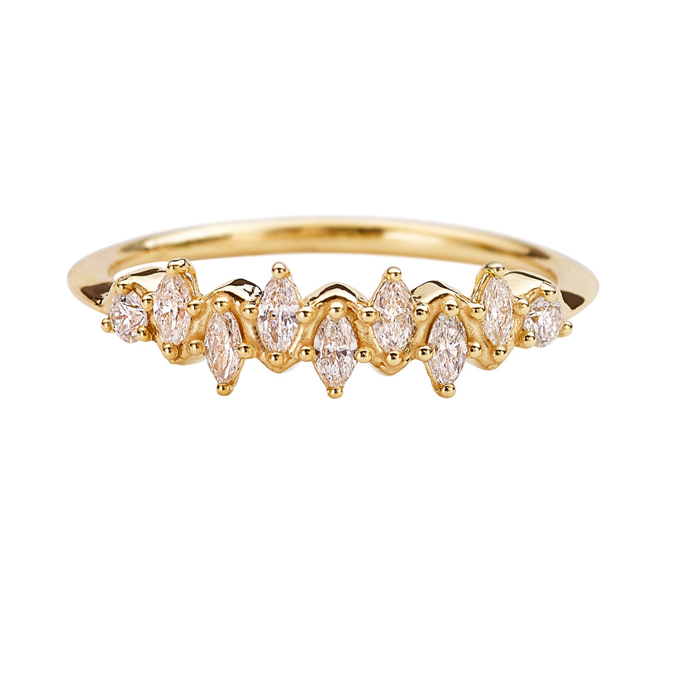 Floating-Marquise-Cut-Cluster-Ring-with-Nine-Diamonds-closeup