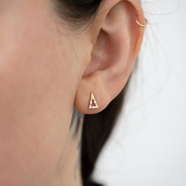 Gold Pyramid Studs