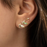 Little-Sprout-Diamond-_-Padparadscha-Sapphire-Earrings-IN-SET