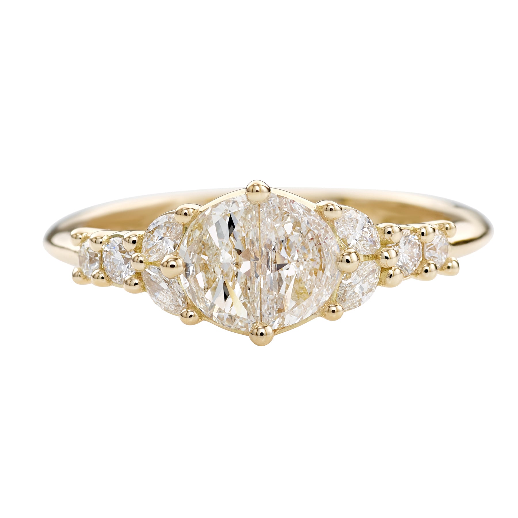 Luminous-Cluster-Engagement-Ring-with-Half-Moon-Cut-Diamonds-closeup