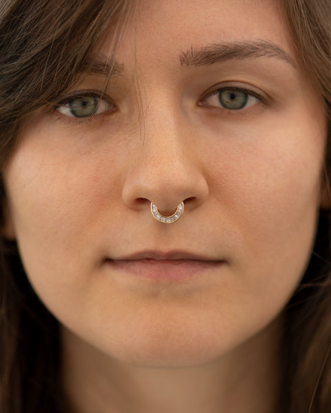 Gold and diamond septum rings Clearance