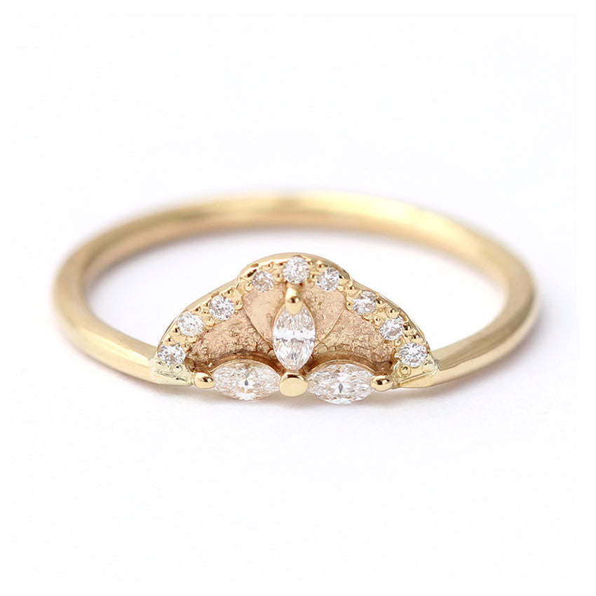 Marquise Diamond Cluster Engagement Ring