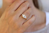 One Carat Trillion Cut Diamond Engagement Ring on hand