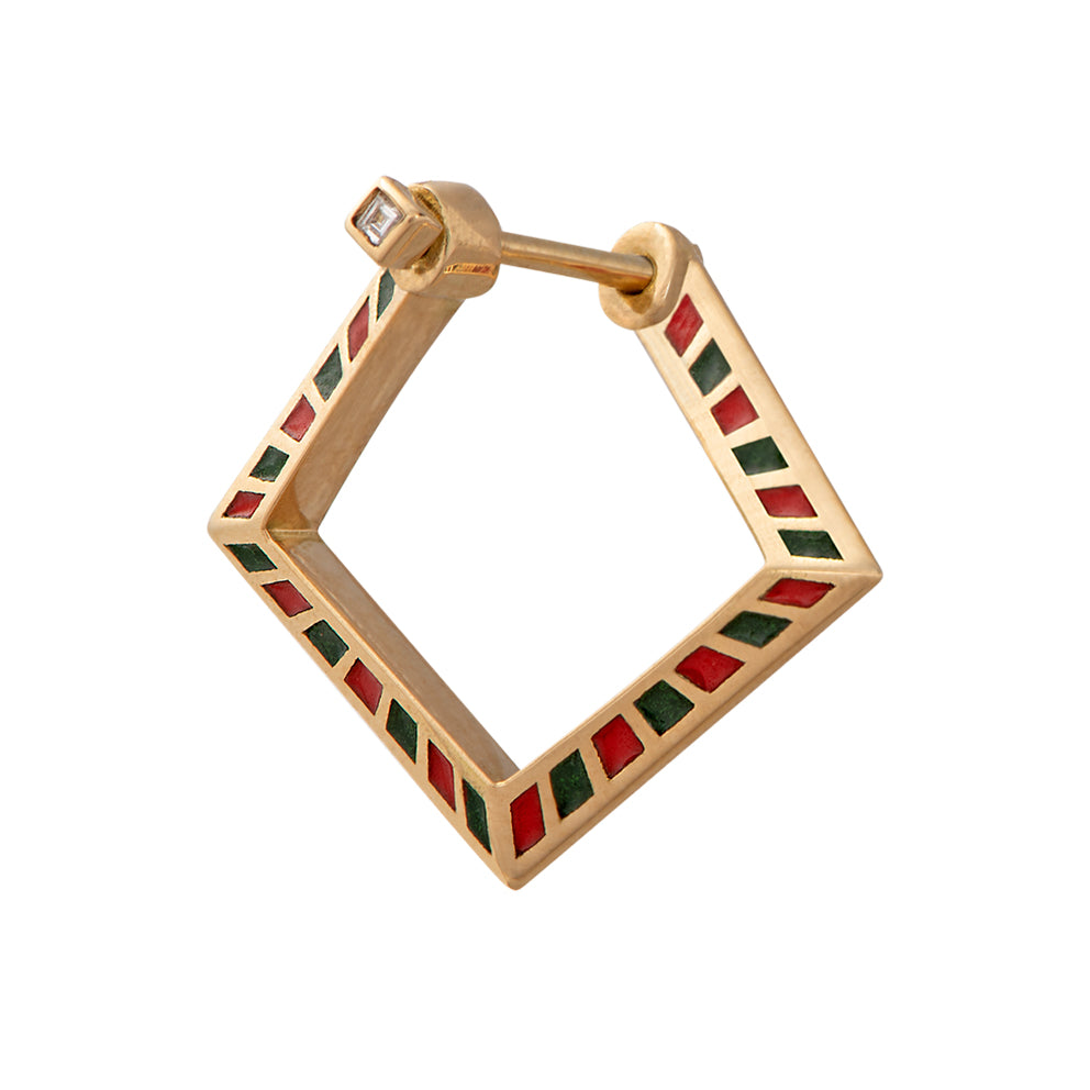 Pentagon-Hoop-Earrings-with-a-Geometric-Pattern-closeup