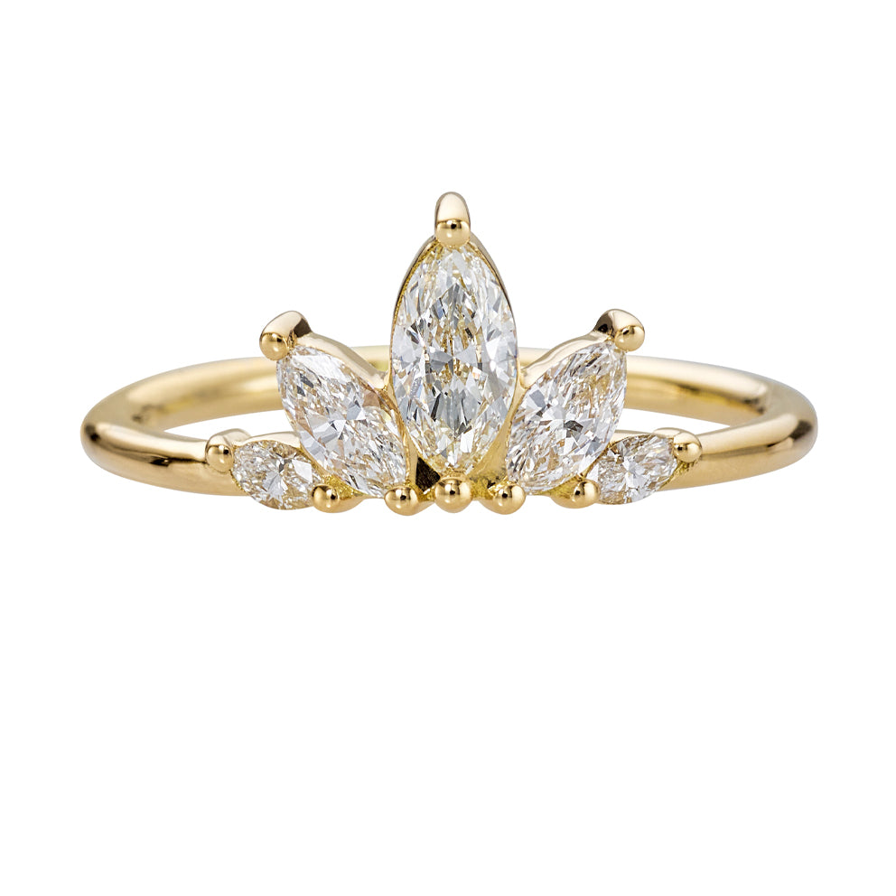 Petal-Wedding-Band-with-Marquise-Cut-Diamonds-closeup