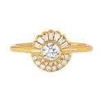 Round Diamond Cluster Engagement Ring Front View