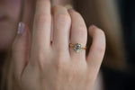 Salt and Pepper Diamond Engagement Ring in Set on Hand Frontal Shot
