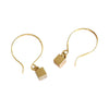 Side By Side Tiny Cube Gold Earrings