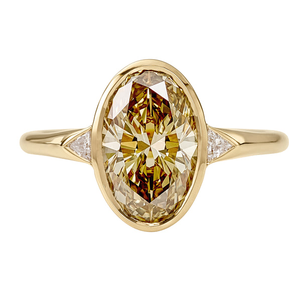 Sol OOAK Fancy Brown Greenish Yellow Diamond Engagement Ring – ARTEMER - Main Image
