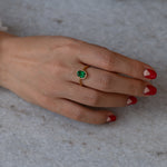 Floating Oval-Cut Emerald engagement ring8