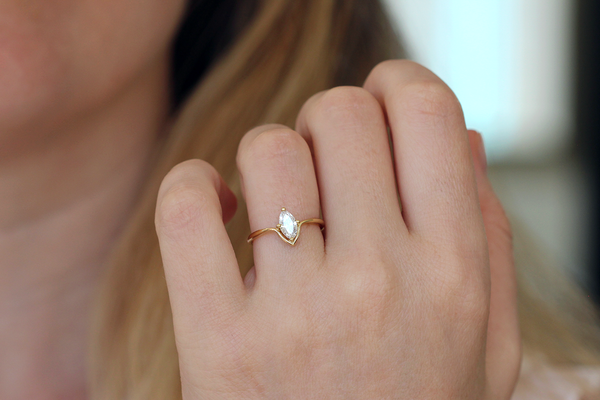Marquise Engagement Ring Minimalist Engagement Ring ARTEMER