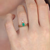 Black Diamond Eternity Ring with Emerald Engagement Ring