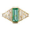 Emerald Ring with needle baguette Diamonds