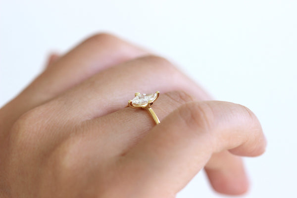 指輪・リング RHOMBUS STONE DIA RING Rhombus Engagement Ring, Minimalist Engagement Ring