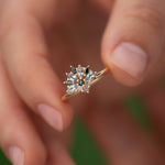 Aquamarine Engagement Ring - Aquamarine And Diamond Cluster Ring