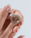 Aquarelle Portrait Cut Montana Sapphire Halo Ring