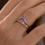 Art-Deco-Lilac-Baguette-Sapphire-Ring-Set-Side