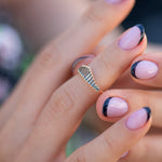 Art Deco Teal Baguette Sapphire Ring Set