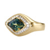 Aurora Lozenge Cut Parti Sapphire & Diamond Ring