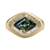 Aurora Lozenge Cut Parti Sapphire & Diamond Ring