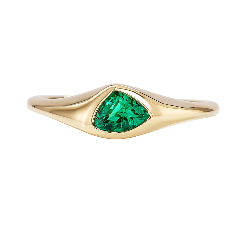 Ready to Ship - Axis Triangle Cut Emerald Engagement Ring (size US 4-8)