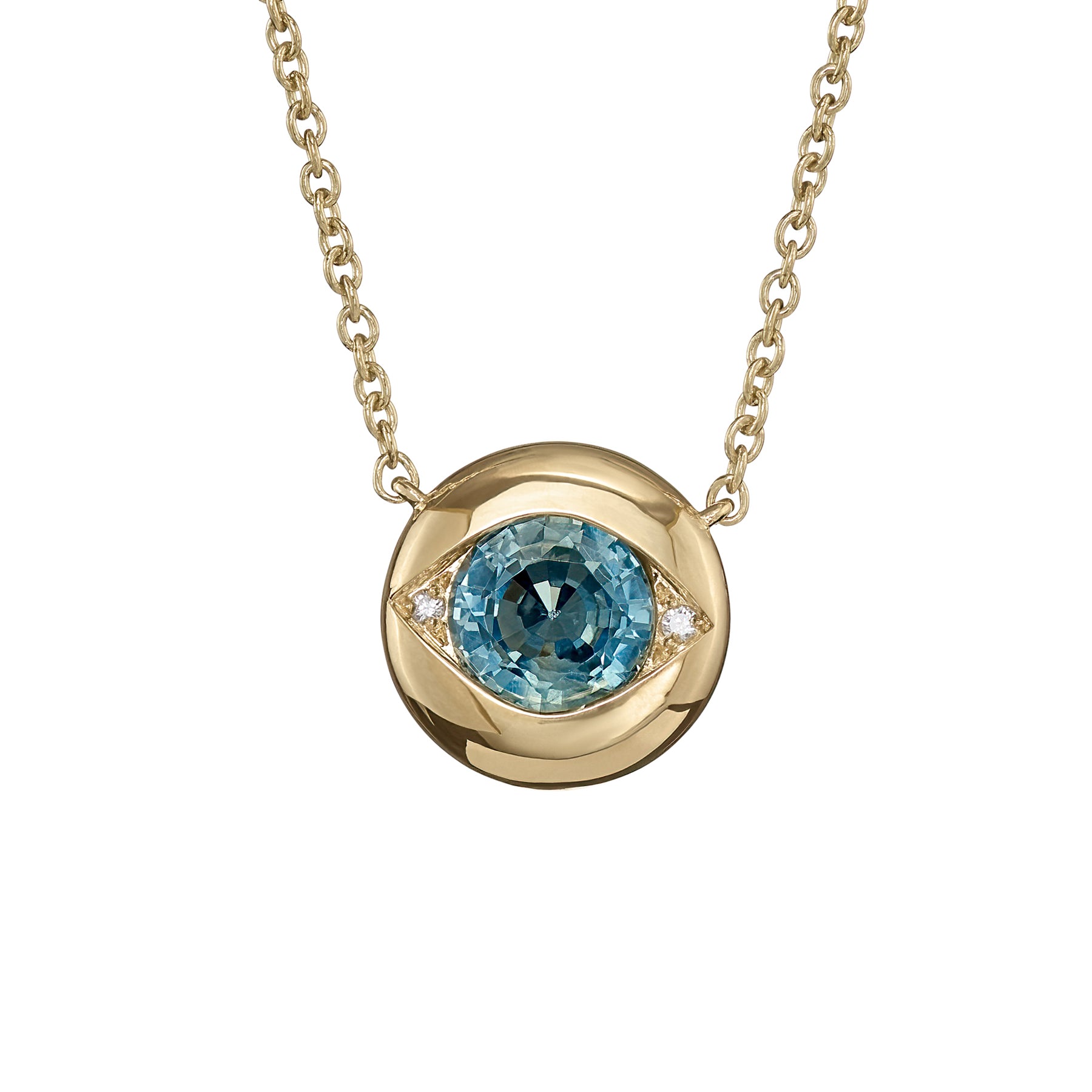 18ct Rose Gold, Teal Sapphire & Diamond Pendant – Matthew Ely Jewellery