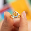 Ready to Ship - Ayin Yellow Sapphire & Black Diamond Ring (size US 4-8)