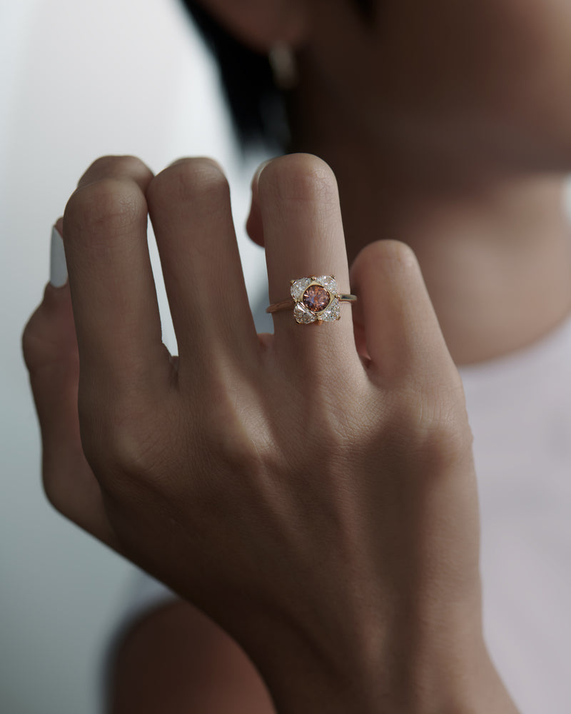 Bellflower-OOAK-Parti-Sapphire-_-Half-Moon-Diamond-Engagement-Ring-on-finger