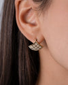 Black-_-White-Pave-Diamond-Plaid-Fan-Earrings-Front