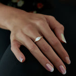 Ready to Ship - Deco Engagement Ring with Needle Baguette Diamonds - Pond of Light Ring - Small (size US 5.5-6.5)
