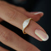 Ready to Ship - Deco Engagement Ring with Needle Baguette Diamonds - Pond of Light Ring - Small (size US 5.5-6.5)