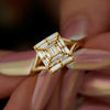 Ready to Ship - Needle Baguette Diamond Temple Engagement Ring (size US 5.5-6.5)
