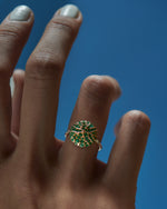 Canopy-Emerald-Pave-Gold-Detail-Statement-Ring-side-shot-finger