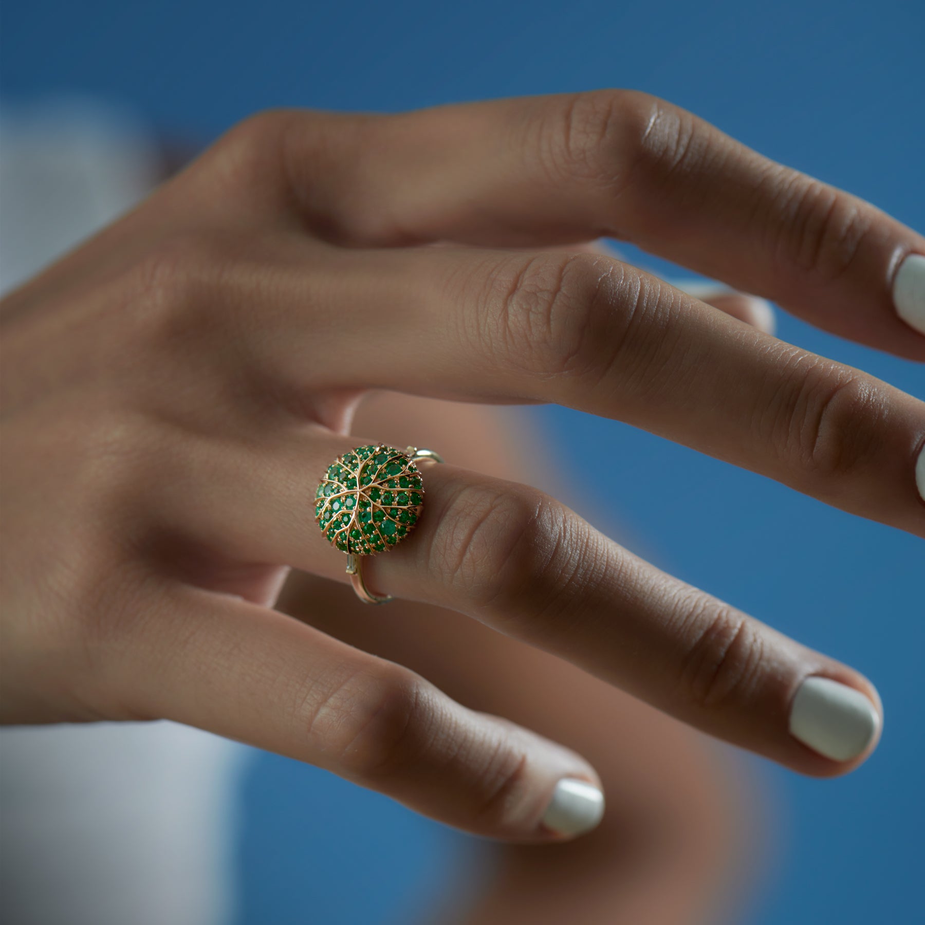 Canopy Emerald Pave & Gold Detail Statement Ring Canopy Emerald Pave & Gold Detail Statement Ring